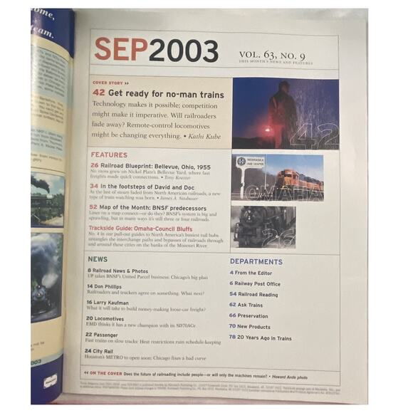 Vtg Lot 4 Trains Sept Oct Nov Dec 2003 Magazine Engineer Locomotive Railroad - Picture 4 of 11